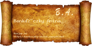 Benkóczky Anina névjegykártya